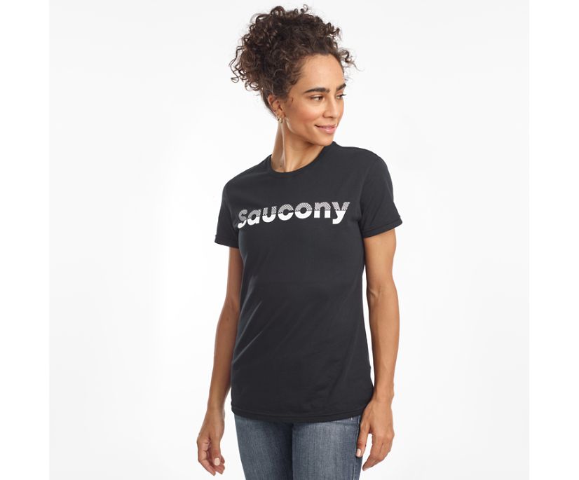 Women\'s Saucony Rested Short Sleeve Shirts Black | Singapore 289EBCX